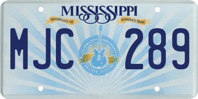 MS license plate MJC289