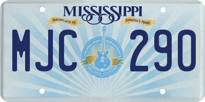 MS license plate MJC290