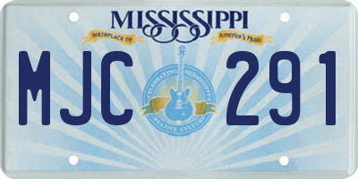MS license plate MJC291