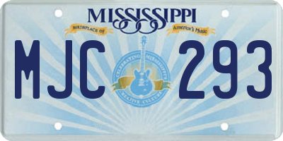 MS license plate MJC293