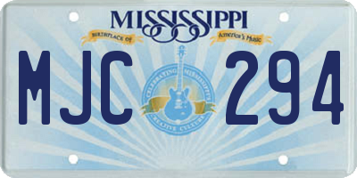 MS license plate MJC294