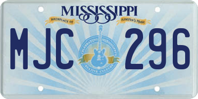 MS license plate MJC296