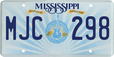 MS license plate MJC298