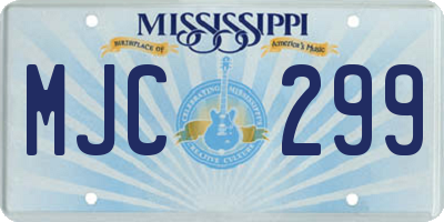 MS license plate MJC299
