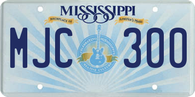 MS license plate MJC300