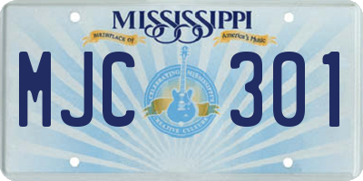 MS license plate MJC301