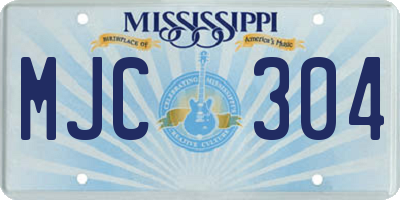 MS license plate MJC304