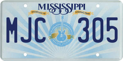 MS license plate MJC305