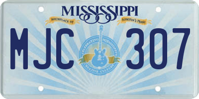 MS license plate MJC307