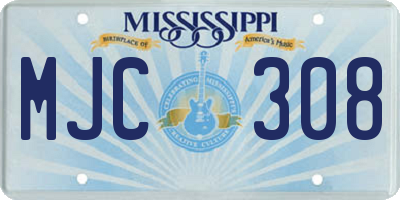 MS license plate MJC308