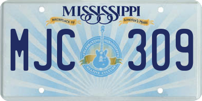 MS license plate MJC309