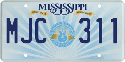 MS license plate MJC311