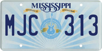 MS license plate MJC313
