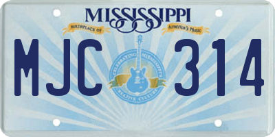 MS license plate MJC314