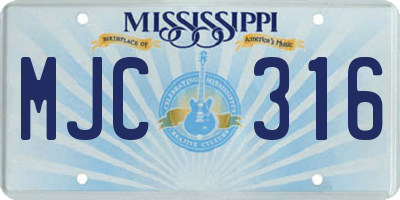 MS license plate MJC316
