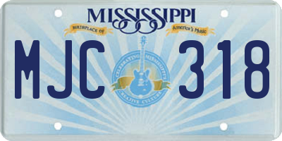 MS license plate MJC318