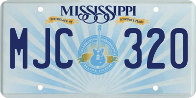 MS license plate MJC320