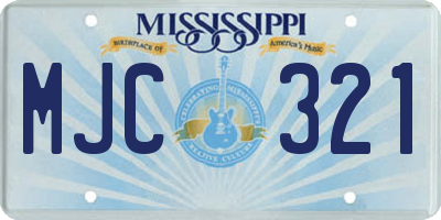 MS license plate MJC321