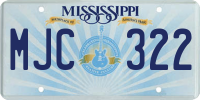 MS license plate MJC322