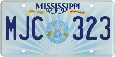 MS license plate MJC323
