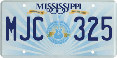 MS license plate MJC325
