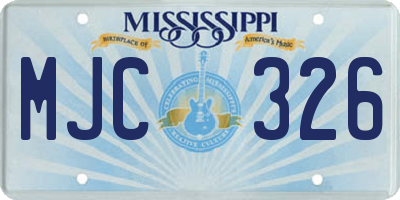 MS license plate MJC326