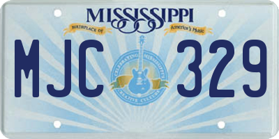 MS license plate MJC329