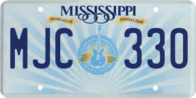 MS license plate MJC330