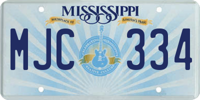 MS license plate MJC334
