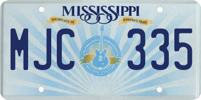 MS license plate MJC335