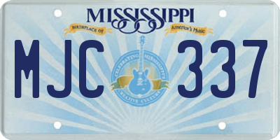 MS license plate MJC337