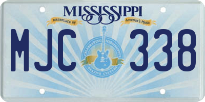 MS license plate MJC338