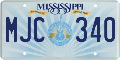 MS license plate MJC340
