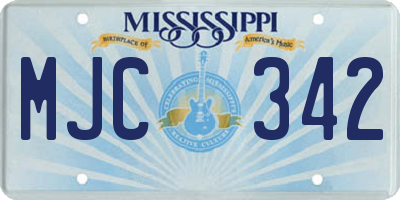 MS license plate MJC342