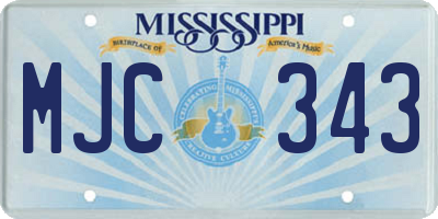 MS license plate MJC343
