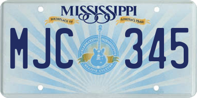 MS license plate MJC345