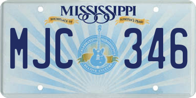 MS license plate MJC346