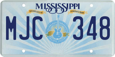 MS license plate MJC348