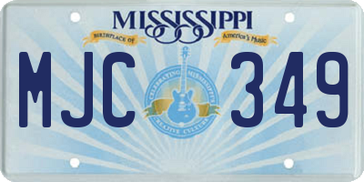 MS license plate MJC349