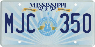 MS license plate MJC350