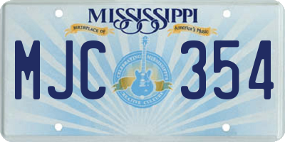 MS license plate MJC354