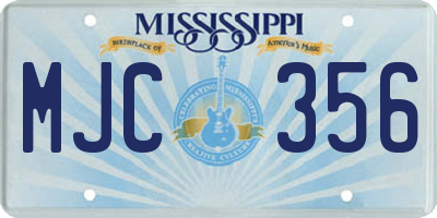 MS license plate MJC356
