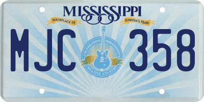 MS license plate MJC358