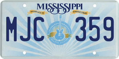 MS license plate MJC359