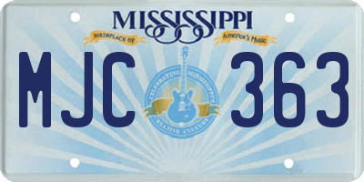 MS license plate MJC363