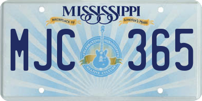 MS license plate MJC365