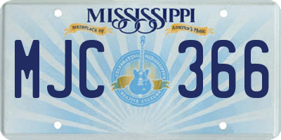 MS license plate MJC366