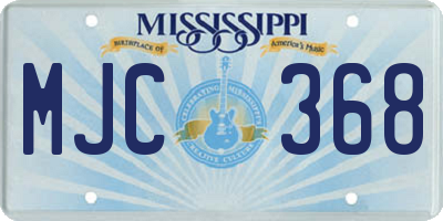MS license plate MJC368