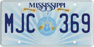 MS license plate MJC369