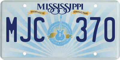 MS license plate MJC370